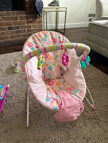 Pink floral baby bouncer chair - baby,